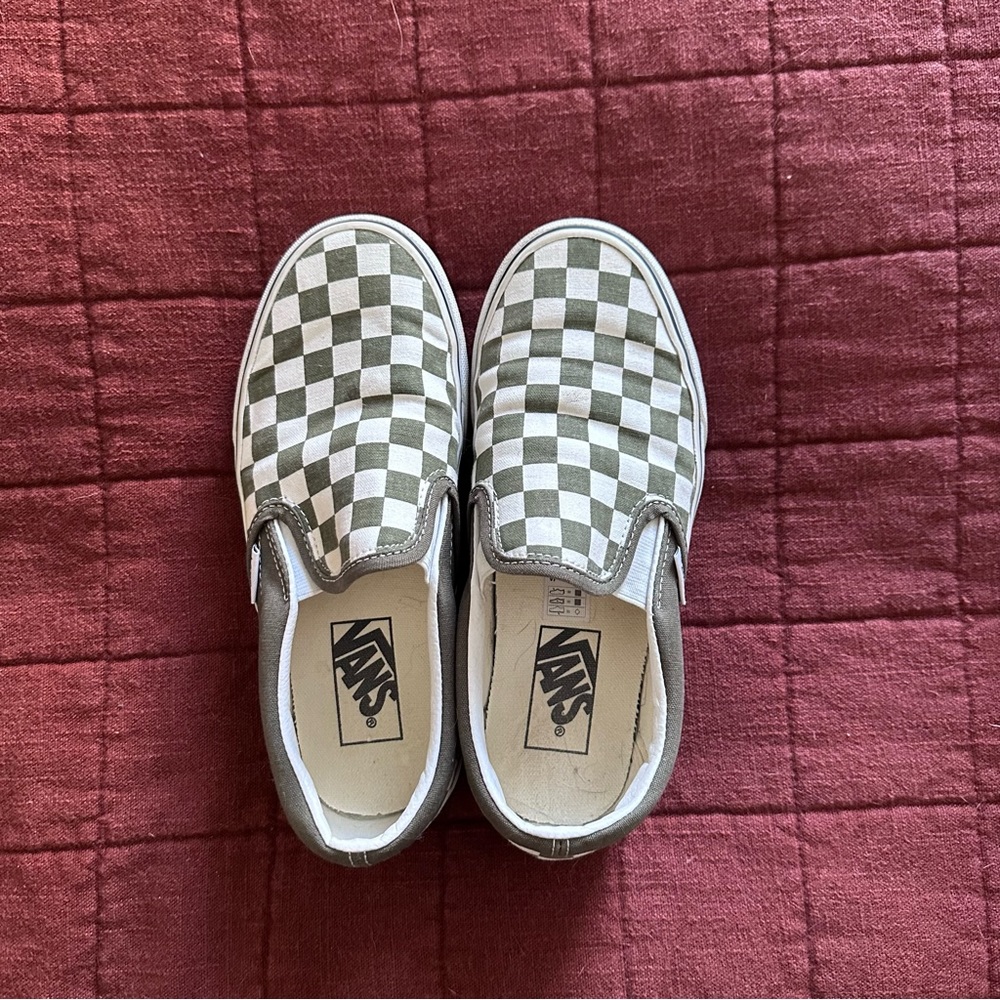 Vans checkered slip on green 6